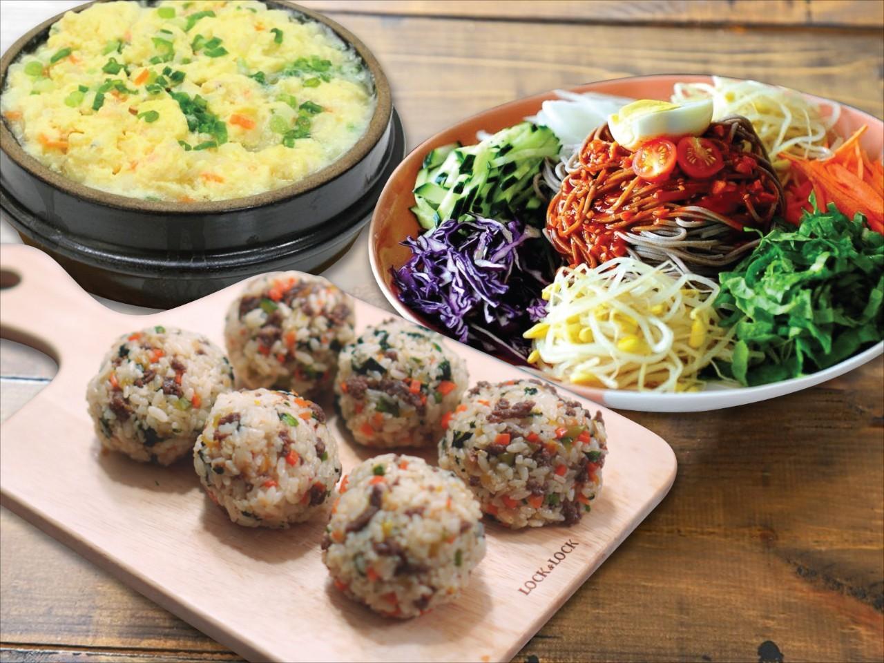 기통찬막국수+주먹밥+계란찜